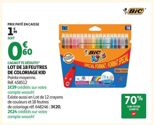 LOT DE 18 FEUTRES DE COLORIAGE KID