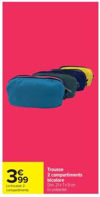 Trousse 2 compartiments bicolore