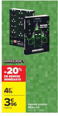Agenda scolaire MINECRAFT