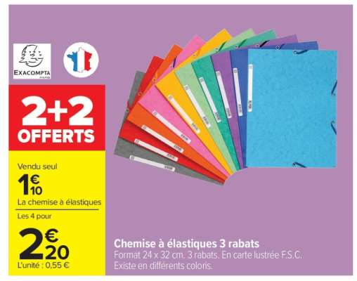 Chemise à élastiques 3 rabats