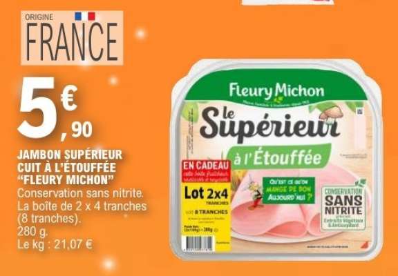 Jambon Supérieur Cuit à l'étouffée FLEURY MICHON