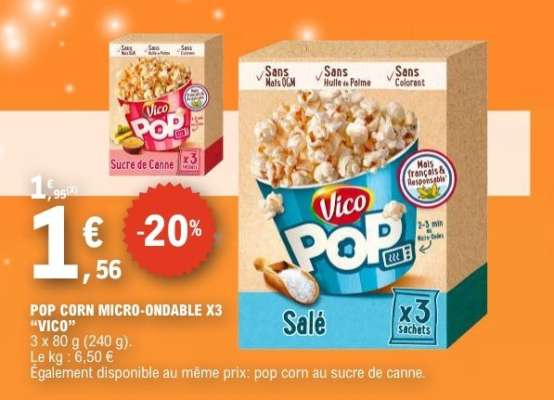POP CORN MICRO-ONDABLE X3 “VICO”