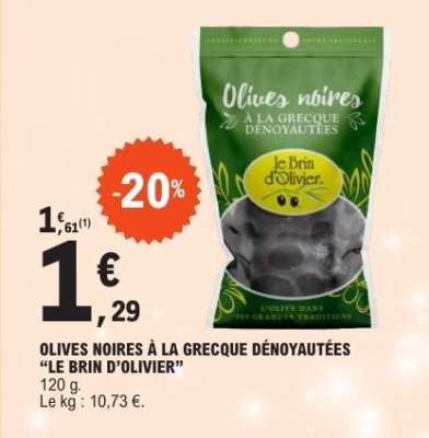 OLIVES NOIRES À LA GRECQUE DÉNOYAUTÉES “LE BRIN D’OLIVIER”