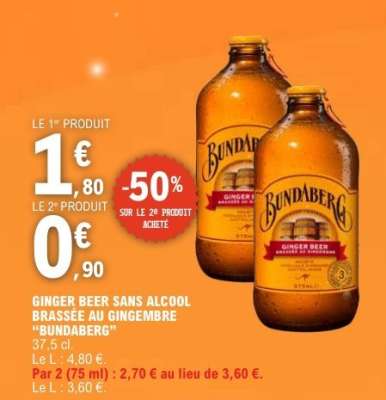 Ginger Beer sans alcool brassée au gingembre 'Bundaberg'