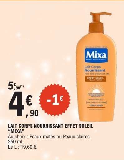 LAIT CORPS NOURRISSANT EFFET SOLEIL “MIXA”