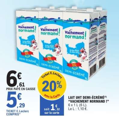 Lait UHT Demi-Écrémé 'Vachement Normand !'