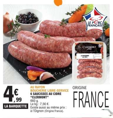 6 Saucisses au Cidre 'Clermont'