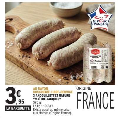 3 Andouillettes Nature 'Maître Jacques'