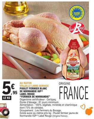 POULET FERMIER BLANC DE NORMANDIE IGP LABEL ROUGE