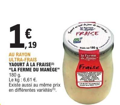 YAOURT À LA FRAISE "LA FERME DU MANÈGE"