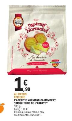 L'APÉRITIF NORMAND CAMEMBERT 'BISCUITERIE DE L'ABBAYE'