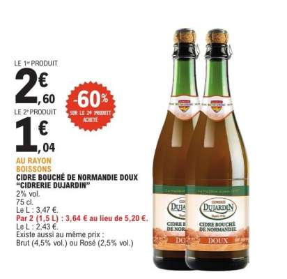 CIDRE BOUCHÉ DE NORMANDIE DOUX “CIDRERIE DUJARDIN”