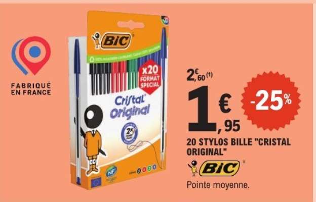 20 STYLOS BILLE "CRISTAL ORIGINAL"