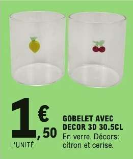 GOBELET AVEC DECOR 3D 30.5CL