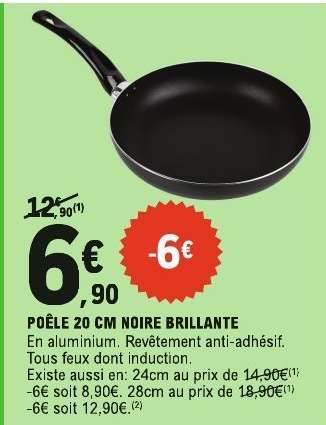 POÊLE 20 CM NOIRE BRILLANTE