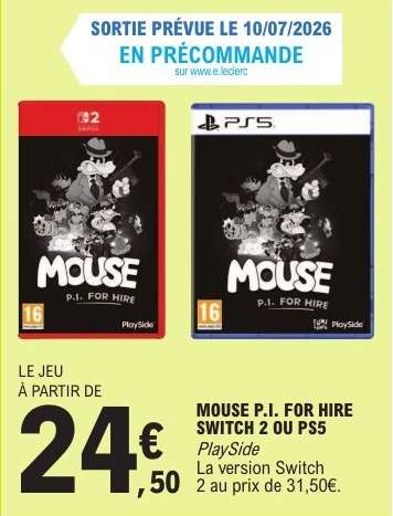 MOUSE P.I. FOR HIRE SWITCH 2 OU PS5