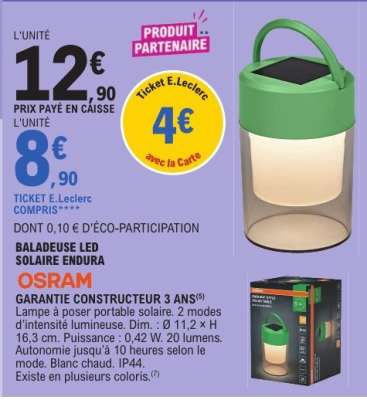 BALADEUSE LED SOLAIRE ENDURA
