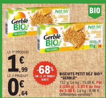 Biscuits Petit Déj' Bio Gerblé
