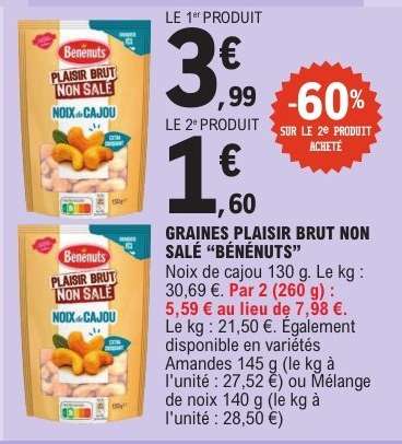 GRAINES PLAISIR BRUT NON SALÉ “BÉNÉNUTS”