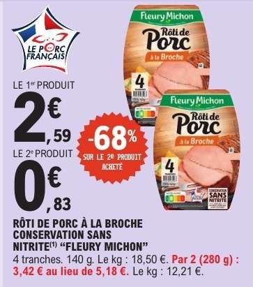 Rôti de Porc à la Broche Conservation Sans Nitrite Fleury Michon