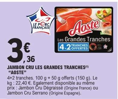 Jambon Cru Les Grandes Tranches Aoste