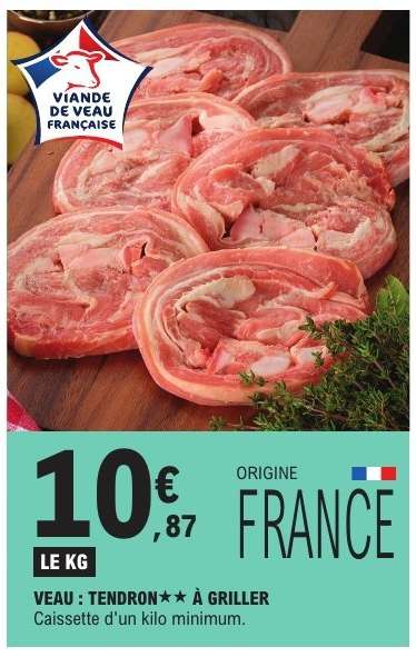 VEAU : TENDRON** À GRILLER