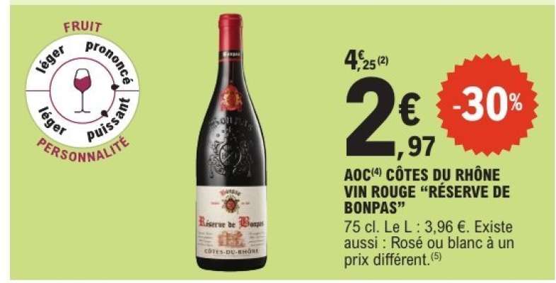 CÔTES DU RHÔNE VIN ROUGE “RÉSERVE DE BONPAS”