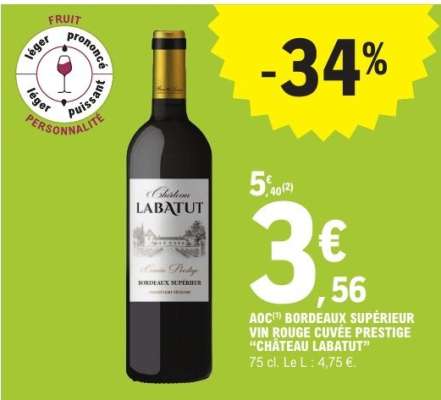 AOC Bordeaux Supérieur Vin Rouge Cuvée Prestige 'Château Labatut'