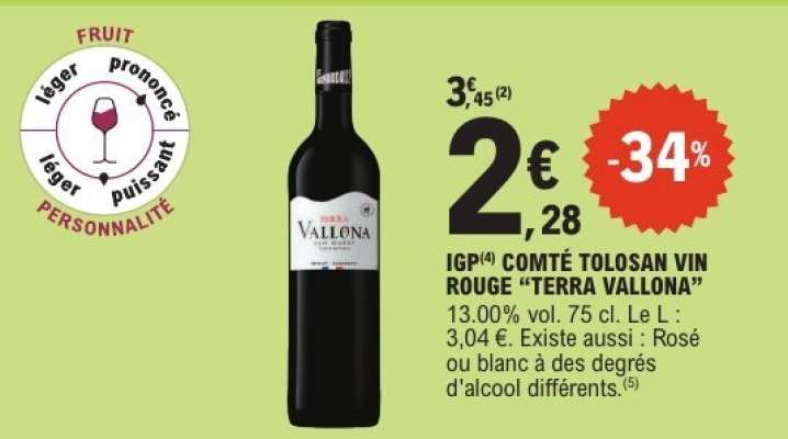 IGP COMTÉ TOLOSAN VIN ROUGE “TERRA VALLONA”