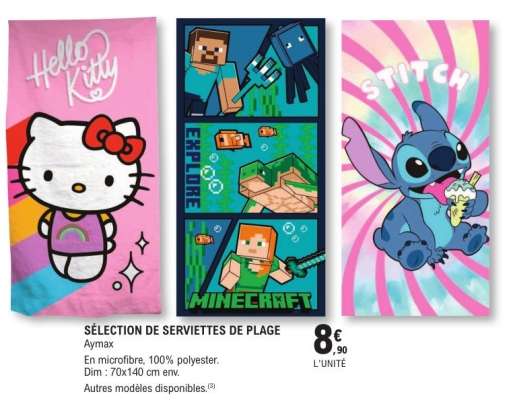 SÉLECTION DE SERVIETTES DE PLAGE