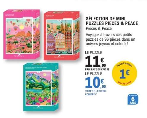 SÉLECTION DE MINI PUZZLES PIECES & PEACE