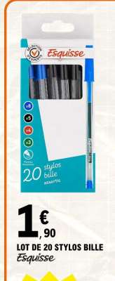 LOT DE 20 STYLOS BILLE Esquisse