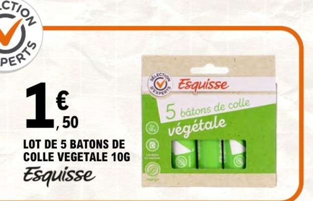 Esquisse 5 batons de colle végétale