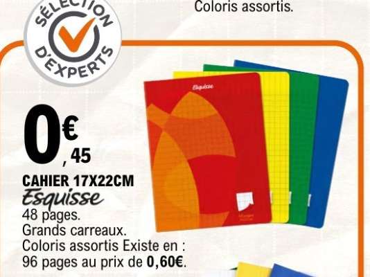 CAHIER 17X22CM Esquisse