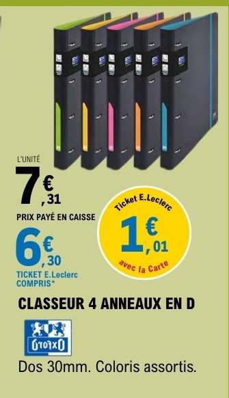 CLASSEUR 4 ANNEAUX EN D