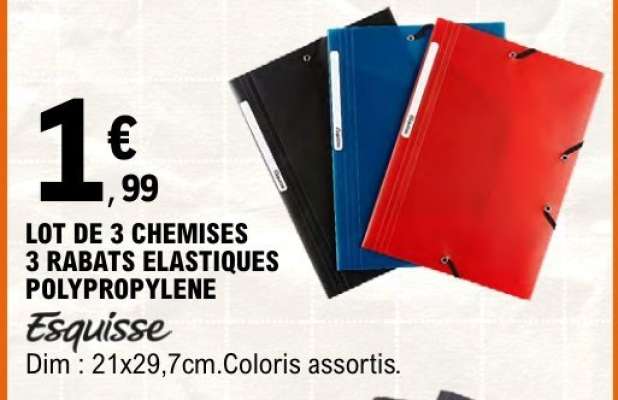 LOT DE 3 CHEMISES 3 RABATS ELASTIQUES POLYPROPYLENE