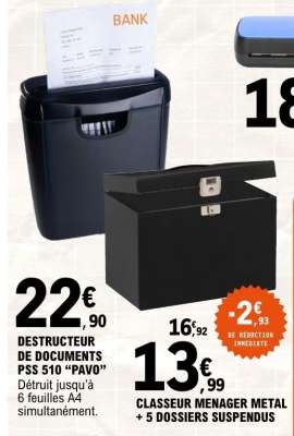 DESTRUCTEUR DE DOCUMENTS PSS 510 “PAVO”