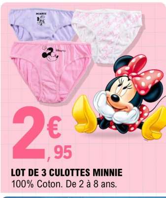 LOT DE 3 CULOTTES MINNIE