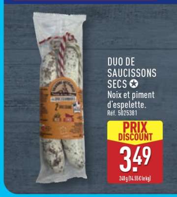 DUO DE SAUCISSONS SECS
