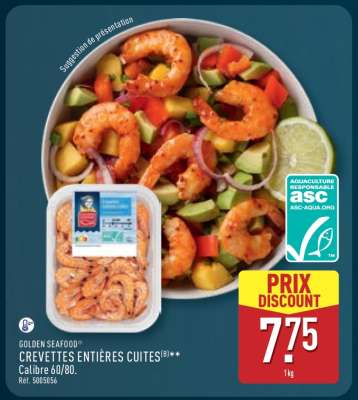 GOLDEN SEAFOOD CREVETTES ENTIÈRES CUITES