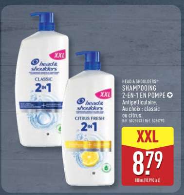 HEAD & SHOULDERS SHAMPOOING 2-EN-1 EN POMPE