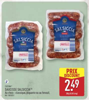 CUCINA SAUCISSE SALSICCIA