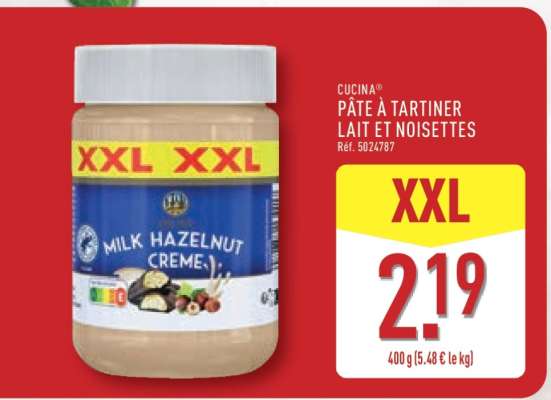 Cucina Pâte à Tartiner Lait et Noisettes