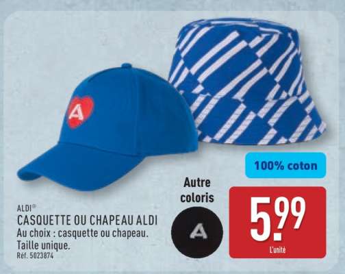 CASQUETTE OU CHAPEAU ALDI