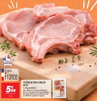 10 CÔTES DE PORC À GRILLER NETTO