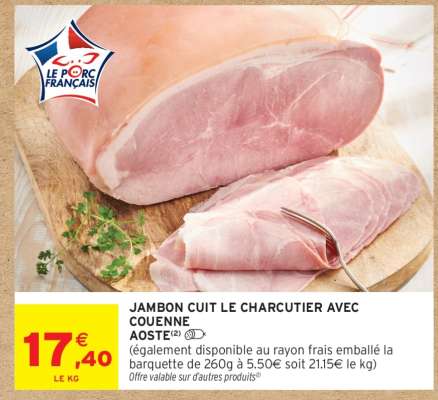 JAMBON CUIT LE CHARCUTIER AVEC COUENNE