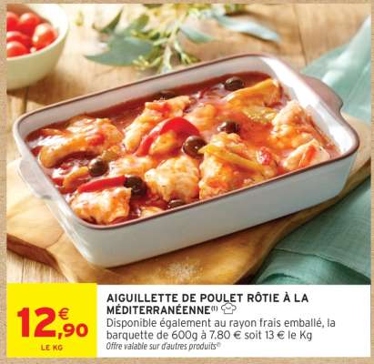 AIGUILLETTE DE POULET RÔTIE À LA MÉDITERRANÉENNE