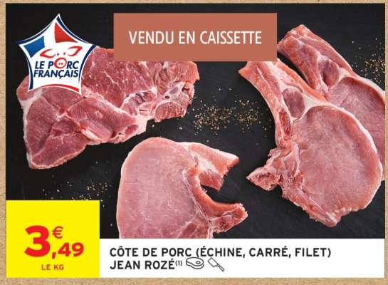 CÔTE DE PORC (ÉCHINE, CARRÉ, FILET) JEAN ROZÉ