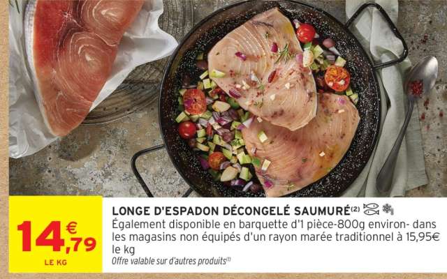 LONGE D'ESPADON DÉCONGELÉ SAUMURÉ