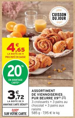 ASSORTIMENT DE VIENNOISERIES PUR BEURRE X9
